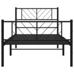 vidaXL Cadre de lit métal sans matelas avec pied de lit noir 100x190cm