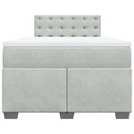 vidaXL Sommier à lattes de lit et matelas Gris clair 120x200cm Velours