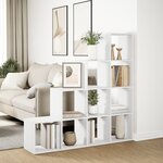 vidaXL Étagère séparatrice de pièce à 4 niveaux blanc 131 5x29x131 5cm