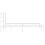 vidaXL Cadre de lit métal avec tête de lit blanc 193x203 cm