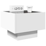 vidaXL Table de chevet avec LED infini blanc 40x40x30 cm