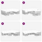 vidaXL Ensemble de canapé de jardin 10 pc Gris polyrotin
