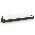 vidaXL Salon de jardin 5 Pièces avec coussins Marron Résine tressée