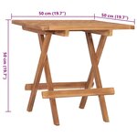 vidaXL Ensemble à manger d'extérieur pliable avec coussin 3 Pièces Teck