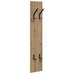 vidaXL Porte-manteau mural chêne artisanal 20 x 1.5 x 100 cm