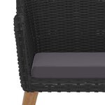 vidaXL Ensemble à manger de jardin avec coussins 5 Pièces Noir