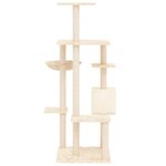 vidaXL Arbre à chat avec griffoirs en sisal Crème 142 cm