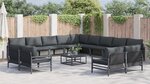 vidaXL Ensemble de canapé de jardin 13 Pièces Anthracite Acier