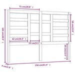 vidaXL Tête de lit Marron miel 156x4x104 cm Bois massif de pin