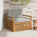 vidaXL Canapé d’extérieur Bois d'acacia massif et polyester