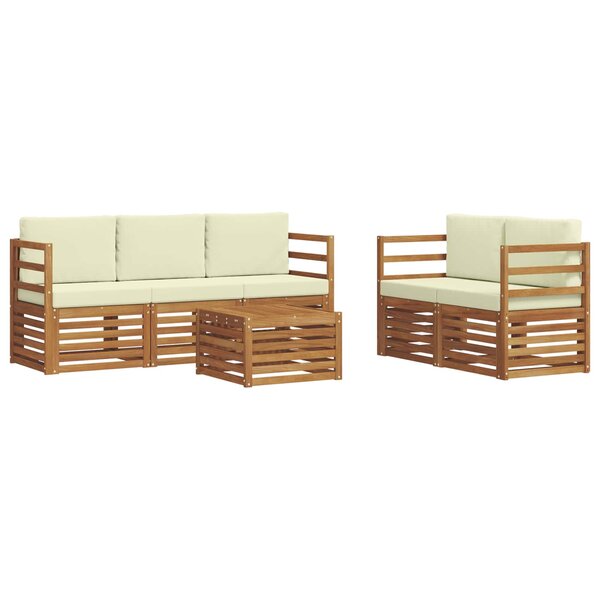 vidaXL Ensembles de canapés avec coussin 6 Pièces Naturel et Crème