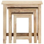 vidaXL Tables gigognes 3 Pièces Bois solide de manguier