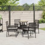 vidaXL Ensemble de salle à manger de jardin 5 pièces en poly rattan noir