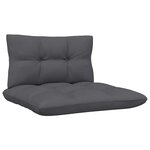 vidaXL Salon de jardin 3 Pièces avec coussins Blanc Bois de pin solide