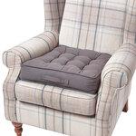 Coussin d'assise rehausseur en coton Gris ardoise  50 x 50 x 10 cm - HOMESCAPES