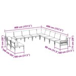 vidaXL Ensemble de canapé de jardin 11 Pièces Anthracite Acier