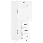 vidaXL Buffet haut Blanc 69 5x34x180 cm Bois d'ingénierie