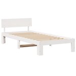 vidaXL Cadre de lit avec tête de lit blanche 75x190 cm en bois de pin massif