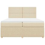 vidaXL Sommier à lattes de lit avec matelas Crème 200x200 cm Tissu