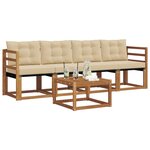 vidaXL Ensemble de canapés d'extérieur 5 Pièces Naturel et Beige