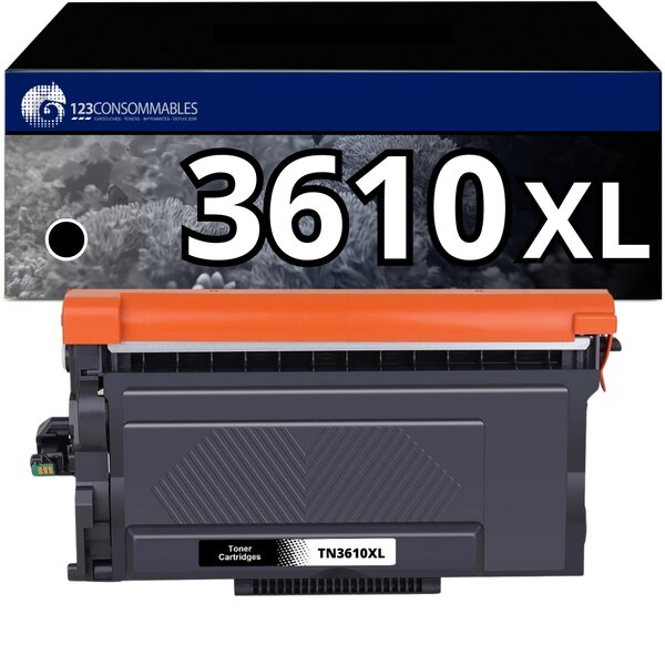 123CONSOMMABLES - TN-3610XL Toner Compatible avec Brother TN3610 XL HL-L6410DN  MFC-L6910DN