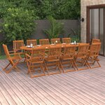 vidaXL Ensemble à manger de jardin 13 Pièces 280x90x75 cm bois d'acacia