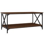 vidaXL Table basse Chêne marron 100x50x45 cm Bois d'ingénierie et fer