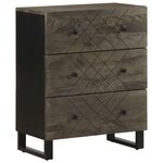 vidaXL Buffets 3 Pièces noir 60x33x75 cm bois massif de manguier