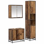 vidaXL Ensemble de mobilier de salle de bain 3 Pièces Bois Ancien