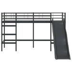 vidaXL Lit superposé pour enfants avec toboggan Noir et anthracite