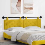 vidaXL Tête de lit suspendue Avec lumière LED Jaune Velours