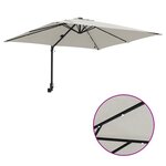 vidaXL Parasol de jardin Couleur sable 248.5 x 247.5 x 160 cm tissu