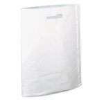 Sac plastique recyclé transparent avec soufflet à poignées découpées raja 35 x 45 x 8 cm (lot de 200)