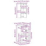vidaXL Ensemble de mobilier de salle de bain avec tiroir 2 Pièces