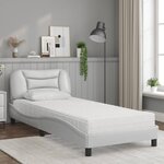 vidaXL Lit avec matelas Hvar blanc 90x200 cm similicuir
