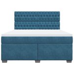 vidaXL Sommier à lattes de lit et matelas bleu 180x200 cm velours