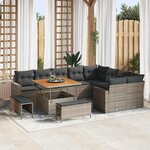 vidaXL Ensemble de canapé de jardin 12 Pièces Gris polyrotin