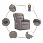 vidaXL Fauteuil de massage inclinable Taupe Tissu