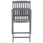 vidaXL Chaises pliables d'extérieur lot de 6 et coussins Bois d'acacia