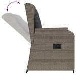 vidaXL Chaises inclinables de jardin lot de 2 et coussins gris rotin