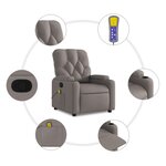 vidaXL Fauteuil de massage inclinable Taupe Tissu