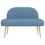 vidaXL Banc rembourré avec dossier Bleu 110 x 60 x 76 cm