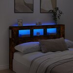 vidaXL Tête de lit à LED chêne fumé 160x18 5x103 5cm bois d'ingénierie