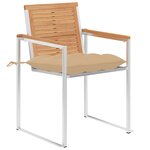 vidaXL Chaises de jardin lot de 6 avec coussins Bois de teck massif