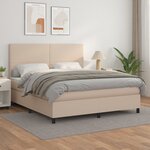 vidaXL Sommier à lattes de lit avec matelas Cappuccino 160x200 cm