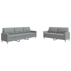 vidaXL Ensemble de canapés 2 Pièces gris clair tissu