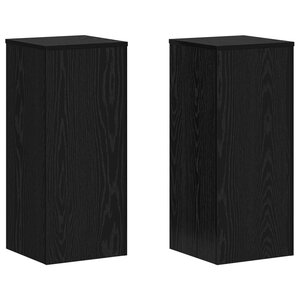 vidaXL Supports de plantes 2 Pièces Chêne noir 30x30x70 cm Bois reconstitué