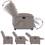 vidaXL Fauteuil inclinable de massage Taupe Tissu
