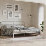 vidaXL Cadre de lit métal sans matelas et tête de lit blanc 193x203 cm