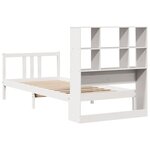 vidaXL Lit bibliothèque sans matelas blanc 90x200cm bois de pin massif